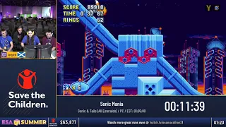 #ESASummer18 Speedruns - Sonic Mania [Sonic & Tails (All Emeralds)] by Argick