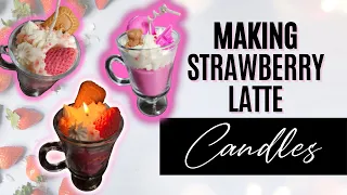 DIY Strawberry Latte Dessert Candles