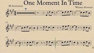 One Moment In Time Clarinet Trumpet Tenor and Soprano Saxophone Play Along Sheet Music Partitura