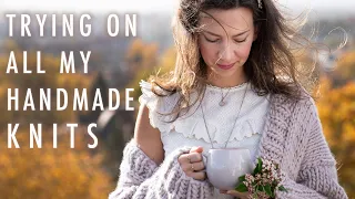 TRYING ON ALL MY HANDMADE KNITS (+knitting tips & inspiration)