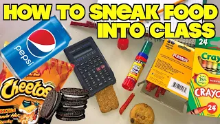 5 Smart Ways To Sneak Food Into Class When You're Hungry- School Hacks For Kids (HOW TO HACK)