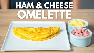 How To Make The PERFECT OMELETTE With Cheese And Ham (SUPER QUICK & EASY Breakfast Recipe)