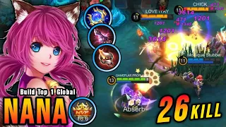 26 Kills!! Best Nana One Shot Build & Emblem!! - Build Top 1 Global Nana ~ MLBB