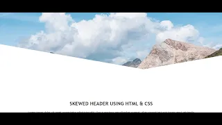 Skewed Header using HTML & CSS || Pure CSS Tricks Effects|| Quick tips and tricks