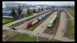 Flying around Brasov's train station