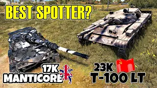 WoT Best Scout ♦ Manticore Vs T-100 LT ♦ World of Tanks Replays