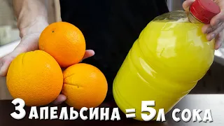 Как всего из 3 АПЕЛЬСИНОВ сделать 5 литров СОКА в три раза дешевле магазинного