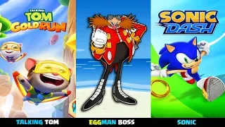 Talking Tom Gold Run VS Sonic Dash Gameplay 'Talking Tom VS Sonic' with Flying Side World New update
