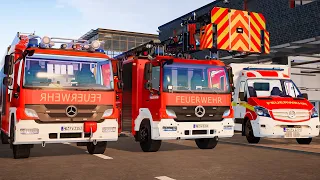 Emergency Call 112 - Mönchengladbach Firefighters, Ladder Truck First Responding! 4K