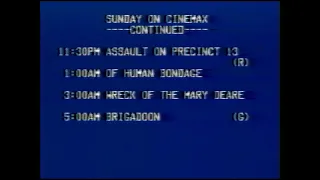 HBO Break/Sign Off/Tulsa Cable Programming Scroll (Early A.M. Mon. 7/20/1981)