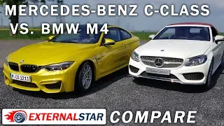 BMW M4 vs Mercedes C-Class Cabrio 1:18 diecast compare