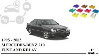 Fuse box diagram Mercedes 210 and relay with designation and location