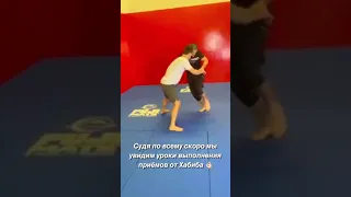 Khabib teach his brother technique to takedown.