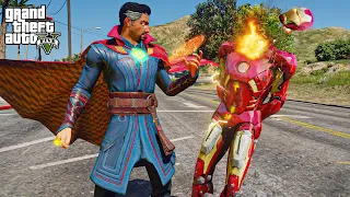 GTA 5 - Doctor Strange VS Ironman | Epic Superheroes Battle !