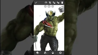 Hulk + Wolverine + captain America || fusion art || #shorts #youtubeshorts