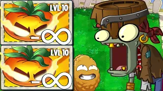 PvZ 2 Power Up INFINITE - Every Plant Max Level Vs 100 Thanksgiving Conehead Zombie - Who is Faster