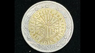 France 2 Euro Coin 2001 - First Map Republique Francaise