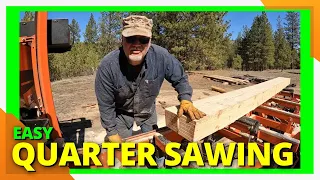 How to Quarter Saw a Log the Easy Way! #sawmill [Quarter Sawing]