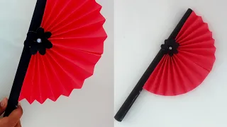 Make a beautiful paper hand fan - Diy paper crafts - कागज से पंखा कैसे बनाये।