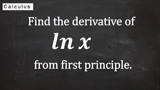 Derivative of ln (x)  using the definition of derivative