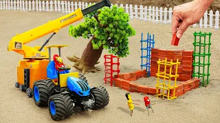 Diy tractor Bulldozer making mini Reinforced Concrete House | diy Construction Vehicles | HP Mini