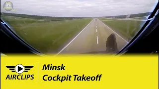 STUNNING Split-Screen! Ilyushin 76 making LOUD Takeoff from Minsk Runway!!  [AirClips]