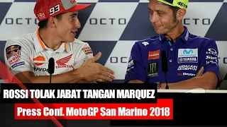 PANAS!! Rossi Tolak Jabat Tangan Marquez Jelang MotoGP San Marino 2018
