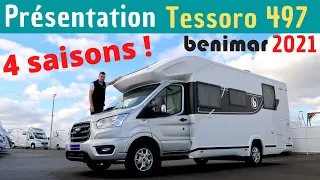 4 SAISONS ! Présentation du BENIMAR Tessoro 497 "nouveauté 2021" *Instant Camping-Car*