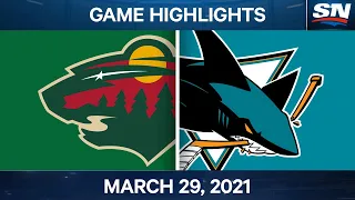 NHL Game Highlights | Wild vs. Sharks - Mar. 29, 2021