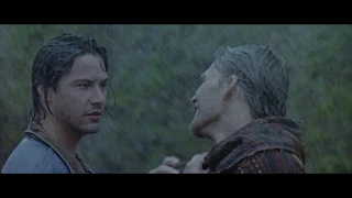 Why were Johnny and Bodhi fighting in the rain