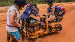 Pushing the limits of a Harley Davidson (Road King) close to the Tip of Australia (Cape York)