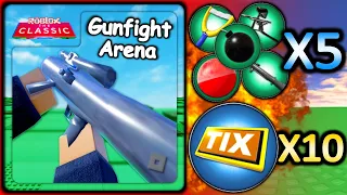 THE CLASSIC! HOW TO GET x10 TICKETS & x5 TOKENS BADGES FROM GUNFIGHT ARENA! (ROBLOX)