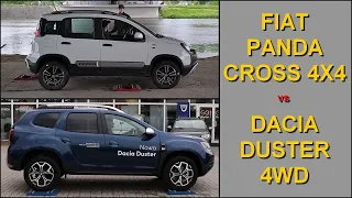 SLIP TEST - Fiat Panda Cross 4x4 vs Dacia Duster 4WD - @4x4.tests.on.rollers