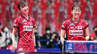 鈴木李茄 南波侑里香 vs 赤江夏星 早田ひな トップおとめピンポンズ名古屋 vs 日本生命レッドエルフ プレーオフセミファイナル 2023年03月22日　代々木第二体育館 【卓球 Tリーグ公式】