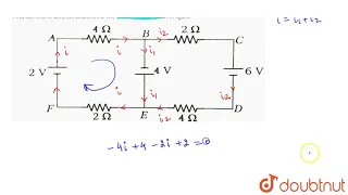 Find currents in different branches of the electric circuit shown in figure.
