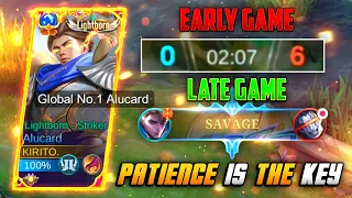 SAVAGE!! PATIENCE IS THE KEY | ALUCARD TIPS AND TUTORIAL AGAINST AGGRESSIVE ENEMIES - MLBB