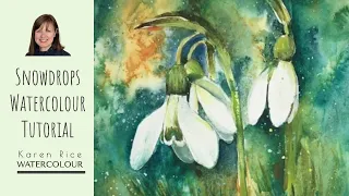 Step By Step Tutorial Painting Of Snowdrops In Watercolour - Abstract Background