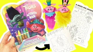 Trolls Band Together Movie DIY Activity Book with Giant Crayons with Poppy and Viva Sister Dolls