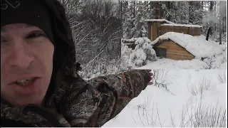 ЗИМА ПРИШЛА! Встретил ЗВЕРЯ... ВСЁ СНЕГОМ ЗАМЕЛО!  Dugout under the snow