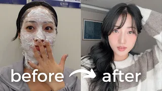 extreme glow up in korea 🇰🇷 glass hair, nail art, haircut & color, LED lashes, laser skin treatments