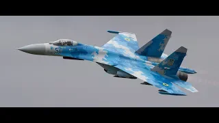 Su-27 Flanker Ukraine Air Force flying display at Air Tattoo 2018 4K