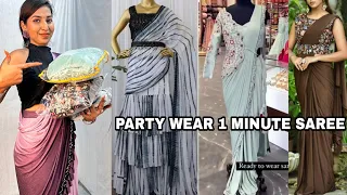 Meesho party wear 1 minute saree haul|very stylish ready to wear saree collection|Try On +Review