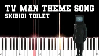 TV Man Theme Song - Skibidi Toilet (DaFuq!?Boom!) (Beginner-Super Easy) Piano Tutorial