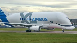 Airbus Belugas landing and take-off at Chester Hawarden Airport