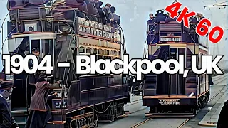 UK 1904 |  AI restored vintage footage | Time travel to Blackpool