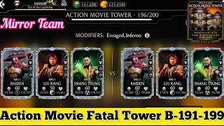Mirror Team Match | Action Movie Fatal Tower Battle 190-199 Fight + Reward MK Mobile