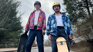 Huge slides￼! Downhill skateboarding with Jesse Fabrizio and Daniel Meyer