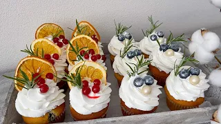 2 simple cupcake ideas for Christmas and New Year|New Years Cupcakes