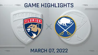 NHL Highlights | Panthers vs. Sabres - Mar 7, 2022