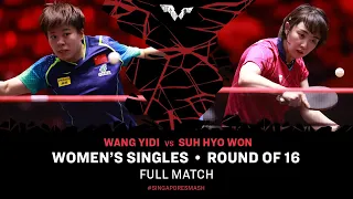 FULL MATCH | SUH Hyo Won vs WANG Yidi | WS R16 | #SingaporeSmash 2024